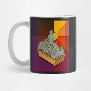 Mountain Pot Flora Bonsai Minimal Art Colorful Mug